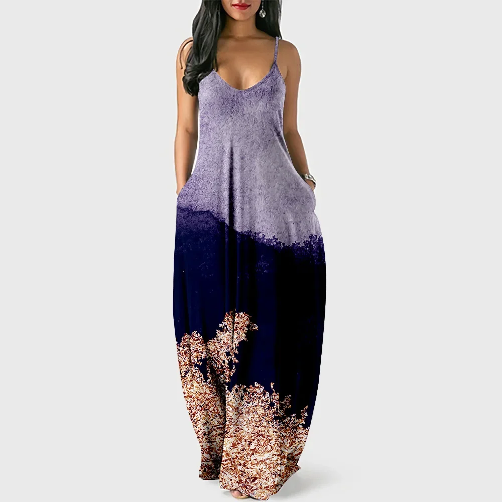 Abito lungo da donna con pullover Abito con bretelle senza maniche alla moda Gonna di alta qualità con stampa verde di lusso