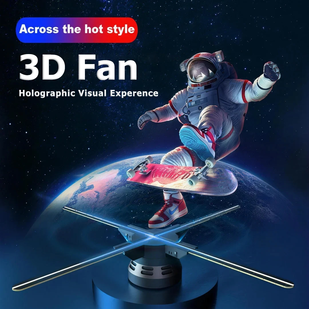 3D Holographic Fan WIFI Hologram Projector Lights Led Logo Screen Advertising Lights Support APP PC Bluetooth Audio Connection