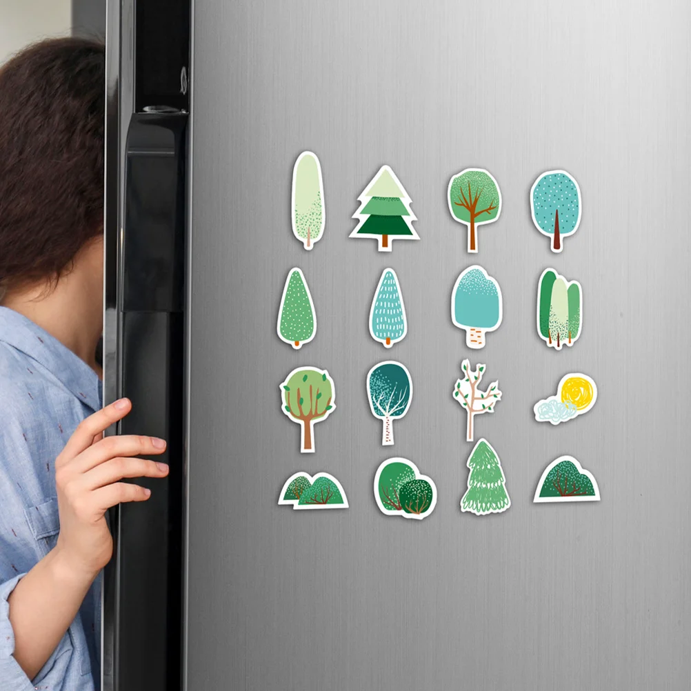 16 Pcs Magnetic Buckle Fridge Child Magnets Plant Sticker Pvc Soft Car Locker Gifts