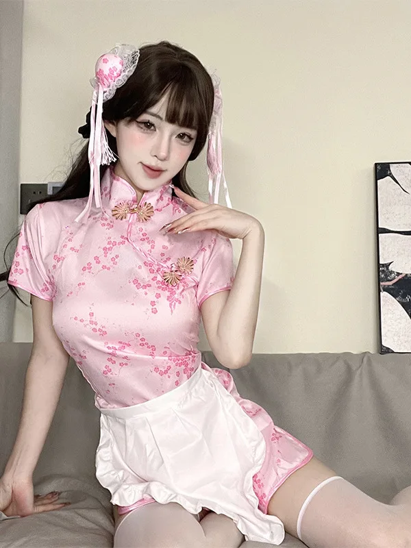 Moda esotica estate abbigliamento donna Cheongsam nuovo stile cinese modello ricamo borsa canguro decorazione abito elegante YEJY