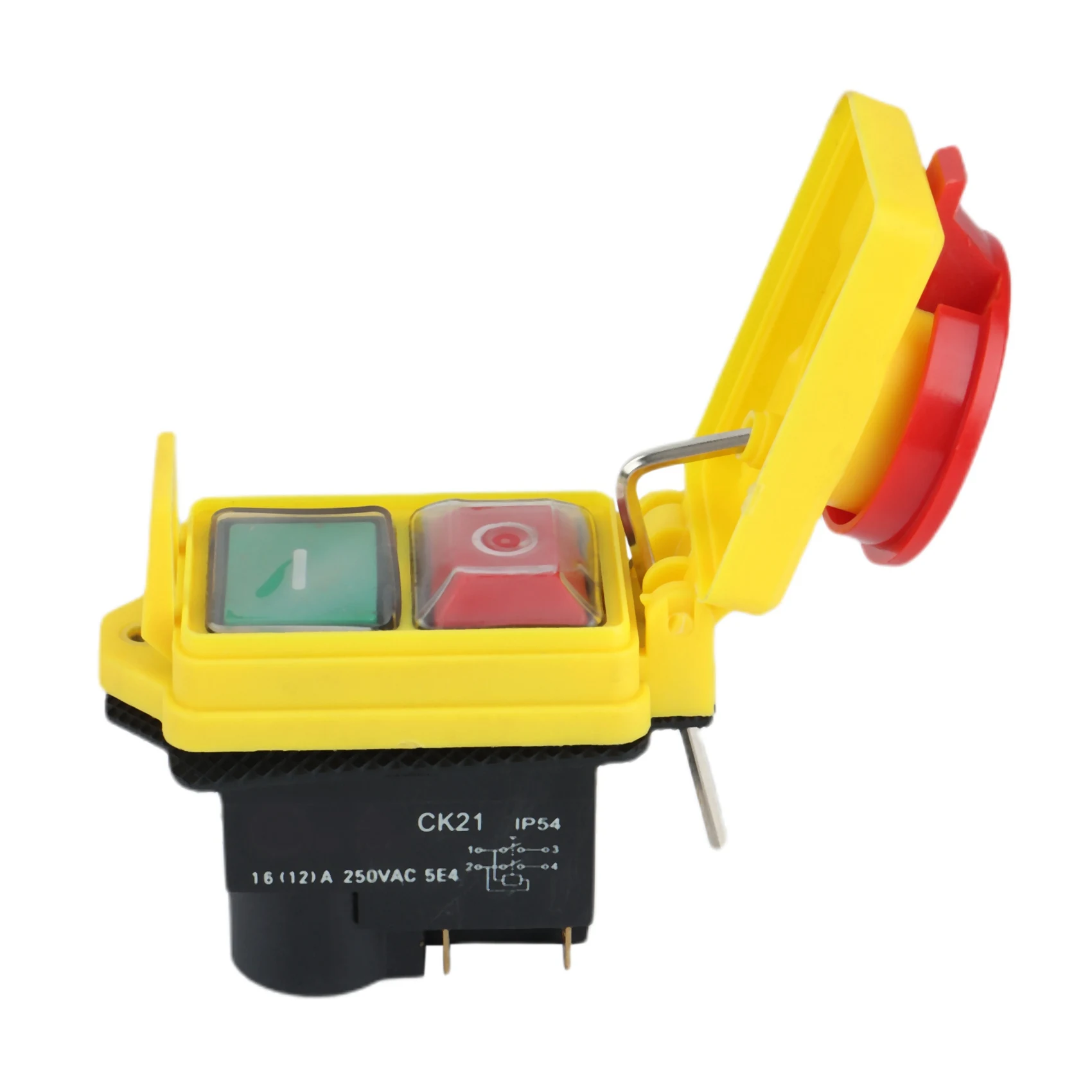 250V 16A IP54 Start Stop Switch No Volt Release Switch with Emergency Stop Push Button Electromagnetic on Off Switch