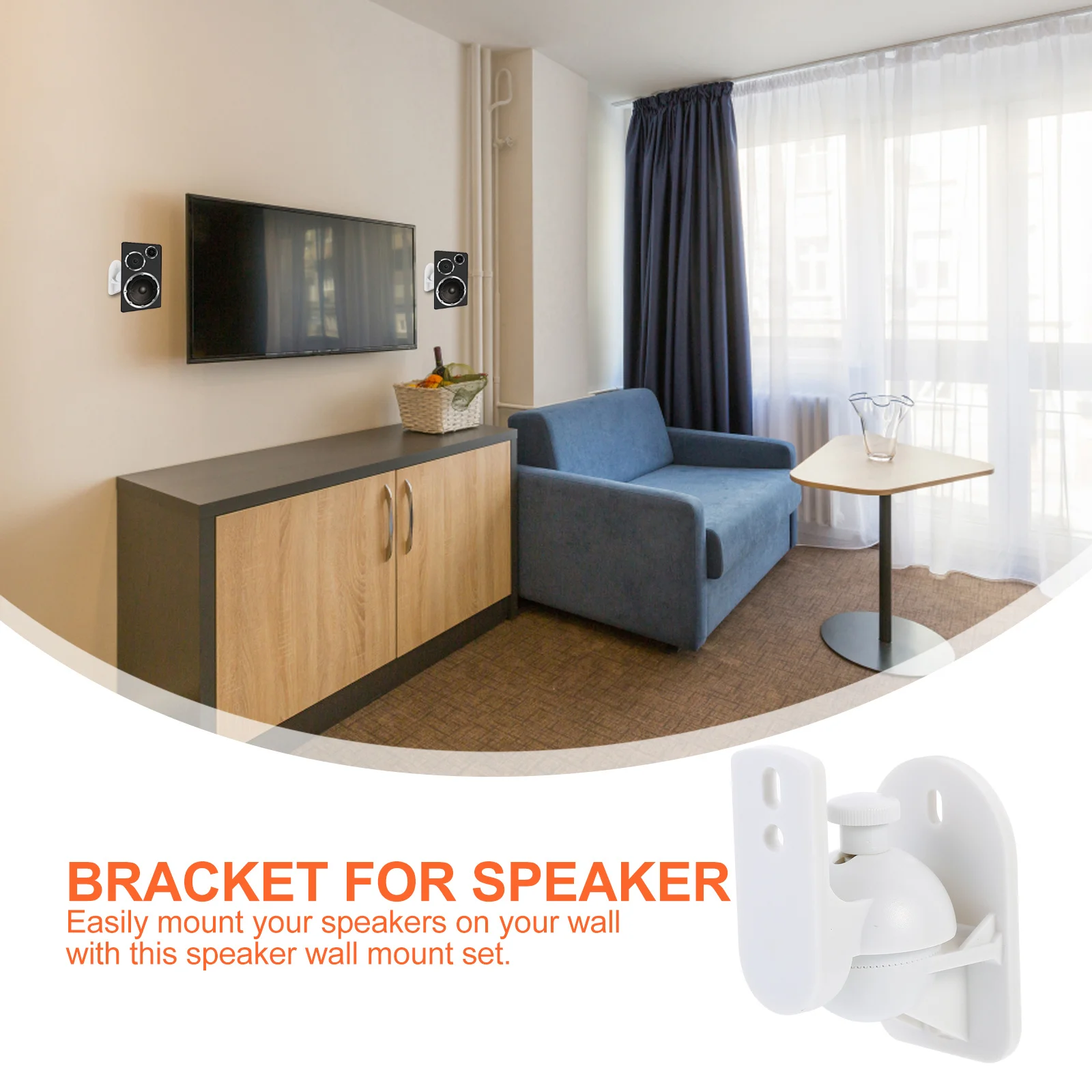 ขายึดลำโพงติดผนังแบบปรับหมุนและเอียงได้ 2 ชุด สำหรับลำโพงในบ้าน เกมมิ่ง ห้องครัว รถบ้าน ห้องนอน ขายึดลำโพงสำหรับเสียงรอบทิศทาง