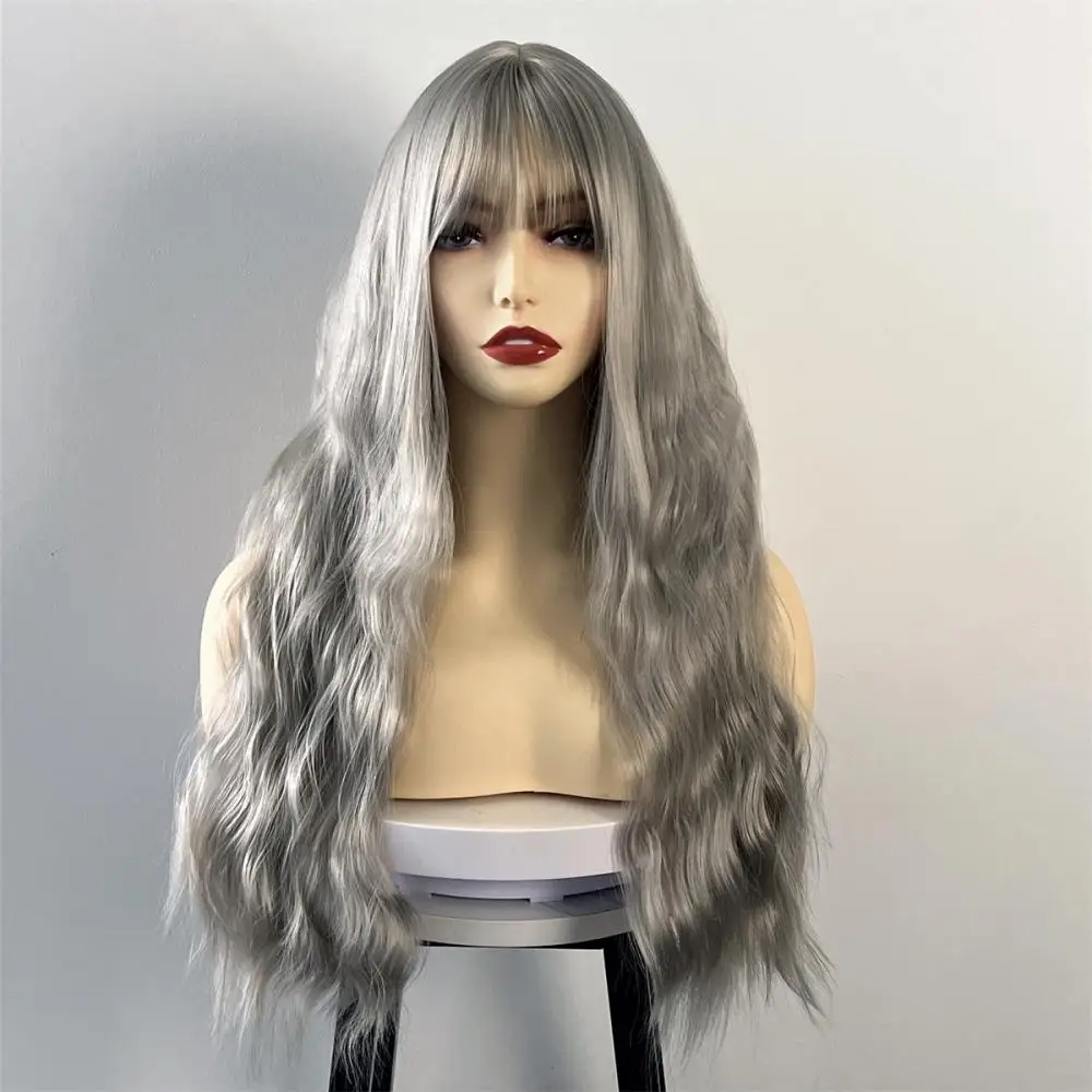 Frau Puppe Cosplay Perücke Mädchen Pony Multies Farben Kopfbedeckung Kleine Locken Lange Perücke Volle Kopfbedeckung Y2K Cosplay Headset