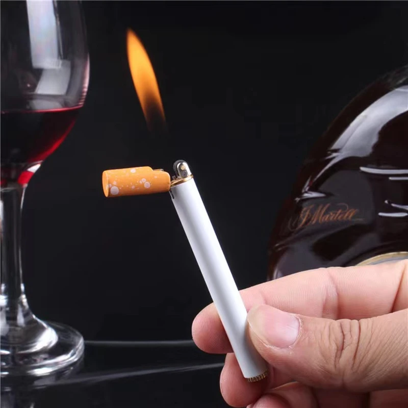 Mini Compact Open Flame Lighter Metal Grinding Wheel Lighter Portable Can Place Cigarette Case Smoking Accessories