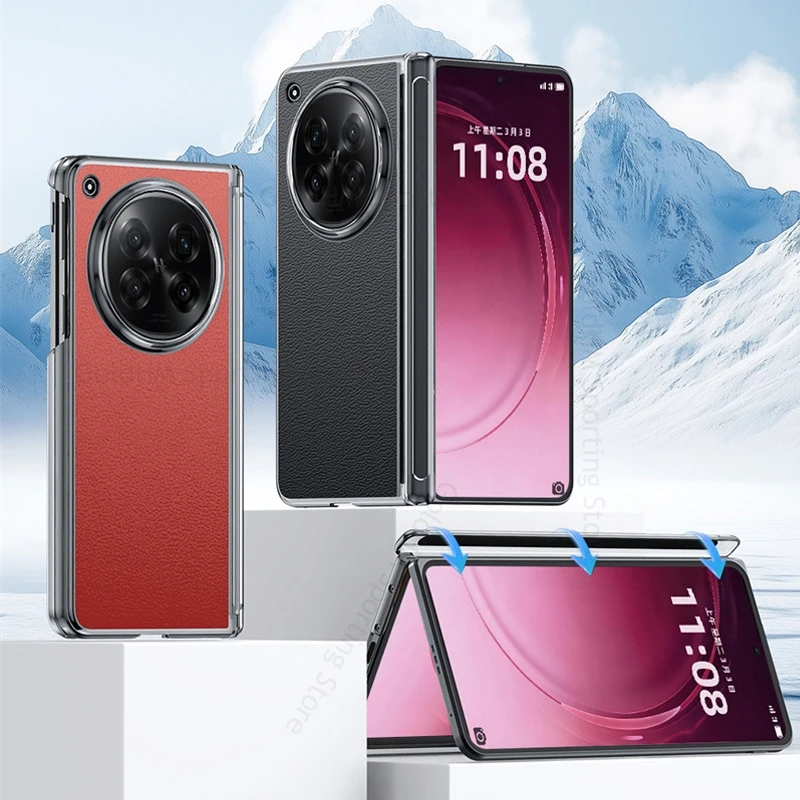 

Hinged Case For OPPO Find N6 Luxury Leather Phone Shockproof Cases For Oppo Find N5 Full Protection Flip Hinge Cover Find N6 N5