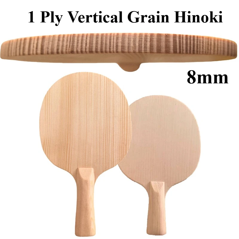 1-Ply 8mm Vertical Grain Hinoki Table Tennis Blade Professional Hinoki Offensive High Elasticity Ping Pong Paddle Beginners DIY