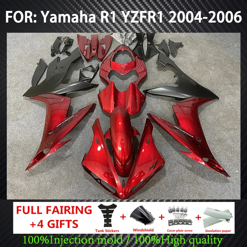 

Motorcycle Fairing Kit ABS Injection Body Cowl Full Bodykit Cover For Yamaha R1 YZFR1 YZF1000 YZF-R1 2004 2005 2006