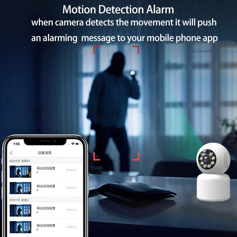 YI IOT-Caméra de surveillance IP WiFi 2MP/4MP, dispositif de sécurité domestique sans fil, babyphone vidéo, avec fonction pan/tilt et télécommande, vision nocturne et audio bidirectionnel