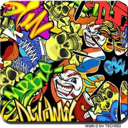 TSAUTOP Cartoon Skulls Aqua Print Water Transfer Film CSCH002 0.5mX2m/10m for Personalized Vehicle