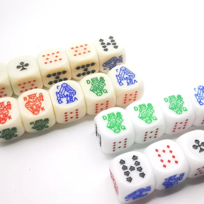 10 Pcs Poker Dice Puzzle Game Dice 6 Faces 16mm Dice D6 Dice Casino Board Game Dice