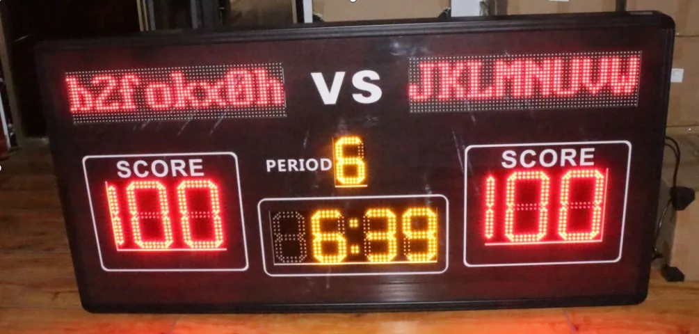 ป้ายคะแนนฟุตบอลแบบดิจิตอล LED ขนาดใหญ่ 1.8 เมตร พร้อมขาตั้งและรีโมท