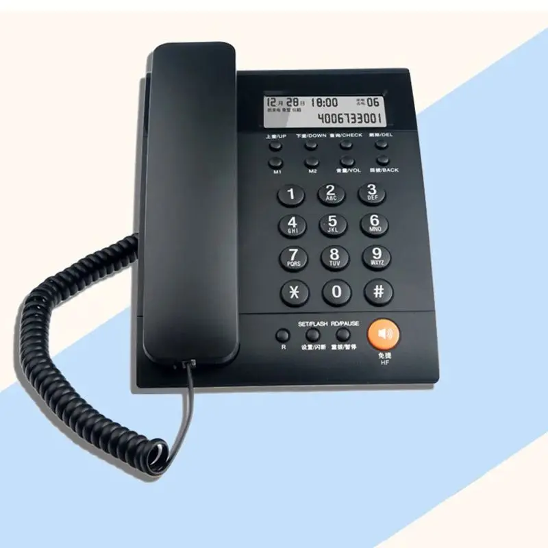 Small Business Office Phone with Caller ID, R Transfer Button, Adjustable LCD Brightness, Do Not Disturb, Corded Landline