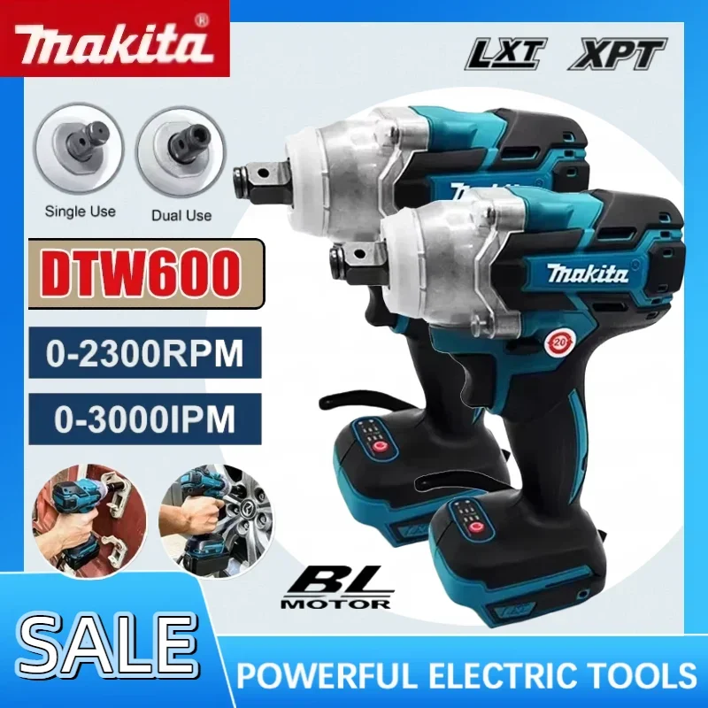 

Аккумуляторный гайковерт Makita DTW600 3100IPM 18В, 1/2 дюйма, бесщеточный, перезаряжаемый, электрический шуруповерт, инструмент для обслуживания автомобилей