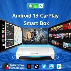 CarlinKit UHD TV Box 8+128G Wireless Carplay Android Auto AI Box SDM660 8-Cores HD Output Video Adapter For Youtube Netflix IPTV