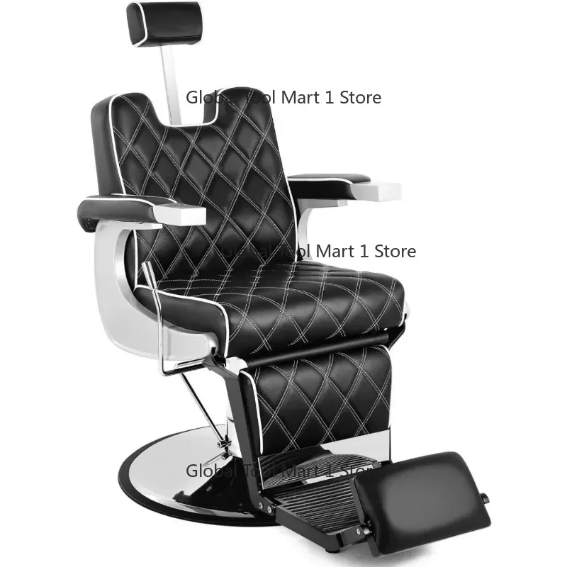 

A Barber Chair, Heavy D-uty Vintage Barber Chair All Purpose Hydraulic Recline Salon B-eauty Spa Styling Equipment Black