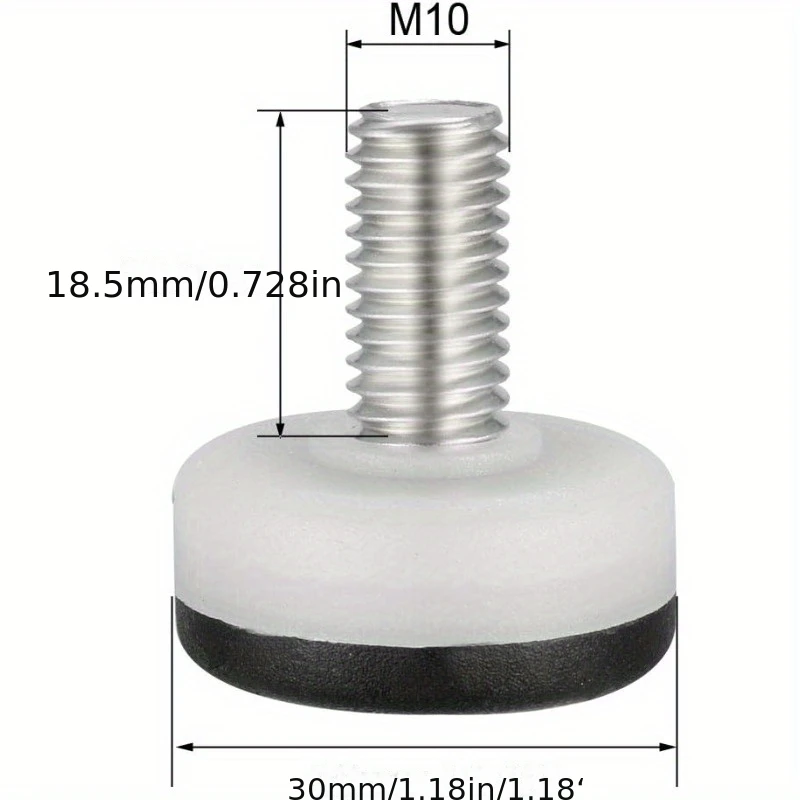สกรูขาโต๊ะ 12 ชิ้น M10*20 มม. สกรูยึดขาปรับระดับเฟอร์นิเจอร์แบบเลื่อนได้ สำหรับเฟอร์นิเจอร์ที่มีน้ำหนักมาก เช่น โต๊ะ เก้าอี้ ตู้