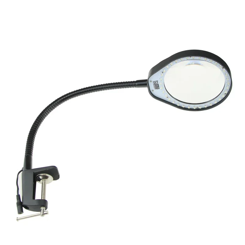 Desktop Magnifier  8X Magnifying Glass Table Machine Soft Rod Dimmable LED Light Magnifier for Reading Repairing and Inspection