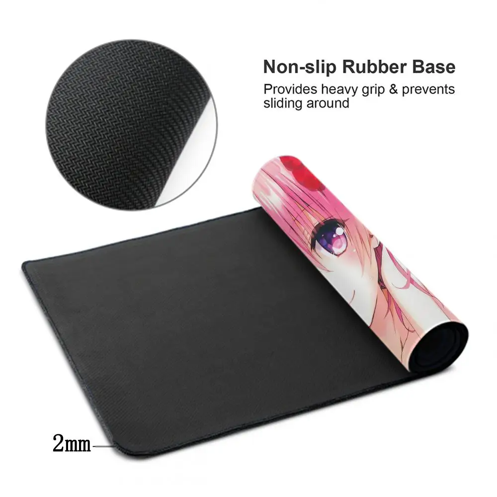 Gumowa podkładka pod mysz z nadrukiem To Love-Ru HD, mata na biurko pod klawiaturę, kawaii, urocza dziewczyna, antypoślizgowa podkładka na biurko XXL 90x40cm, podkładka do pisania dla studentów — zdjęcie produktu 5