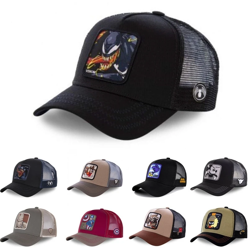 Wysokiej marka jakości Anime kreskówka Snapback bawełniana czapka baseballowa mężczyzn Hip Hop tata czapka z siateczką czapka typu Trucker Dropshipping