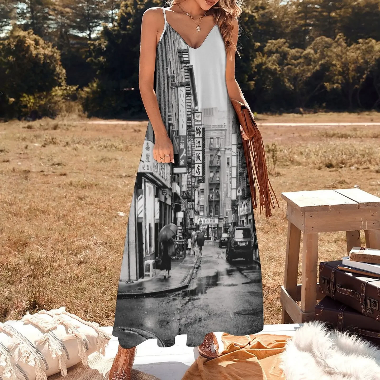 On Rainy Nights Like These... Sleeveless Dress Women's long dress long dress women