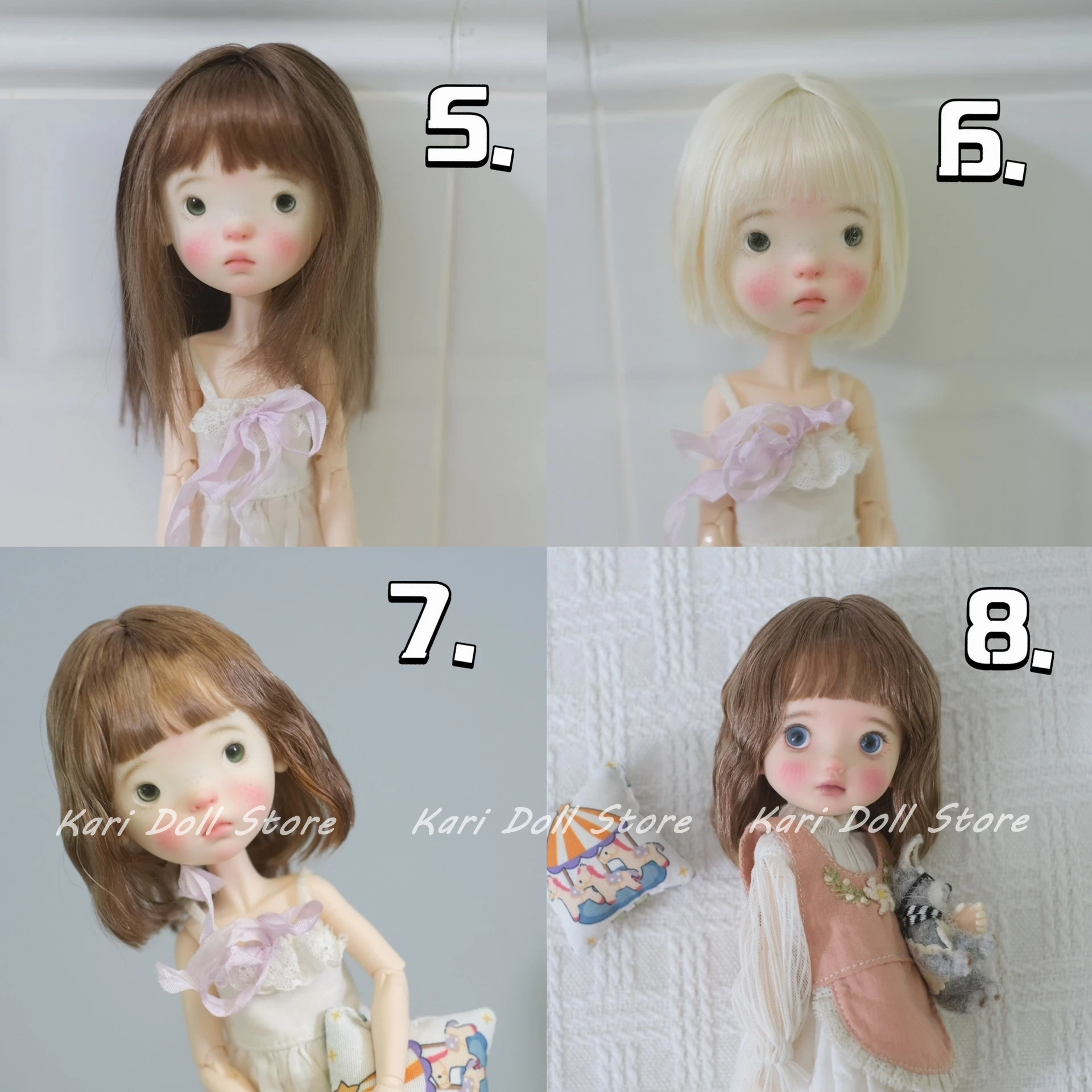 

Kari Doll Парики из натуральных мохеровых волос для куклы Landazz Landoudou, окружность головы 16 см