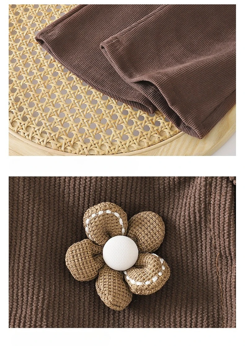Frühling Herbst Winter Neue Mädchen-Hose mit Fake-Two-Piece-Effekt Schmal Geschnittene Hochtaillierte Rockhose für Kinder Leicht Ausgestellte Hose – Detail 11