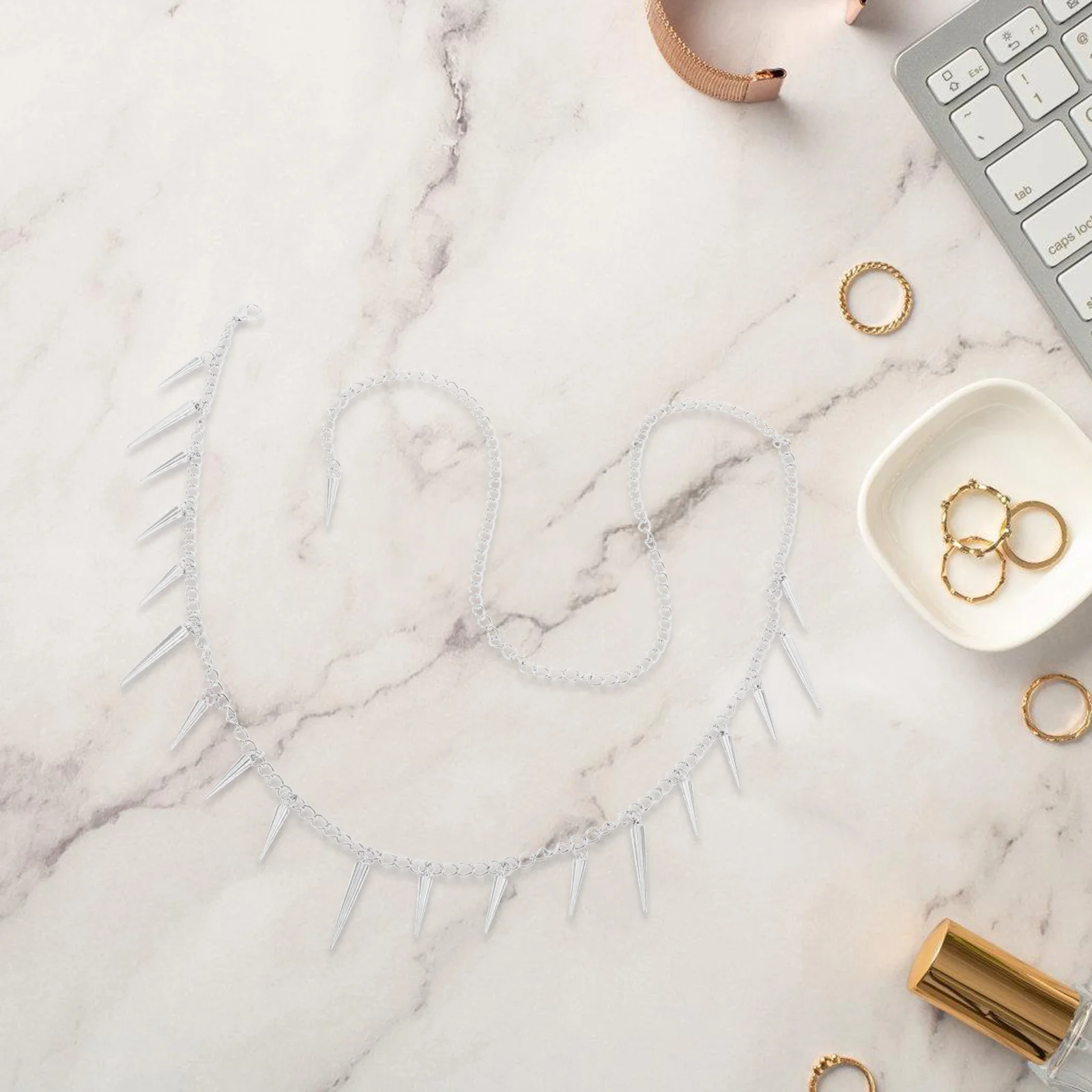 Spike Klinknagel Kwastje Taille Keten Punk Metalen Riem Goth Hip Hop Jeans Lichaam Sieraden Vrouwen Broek Hip Riemen voor Vrouwen Mode