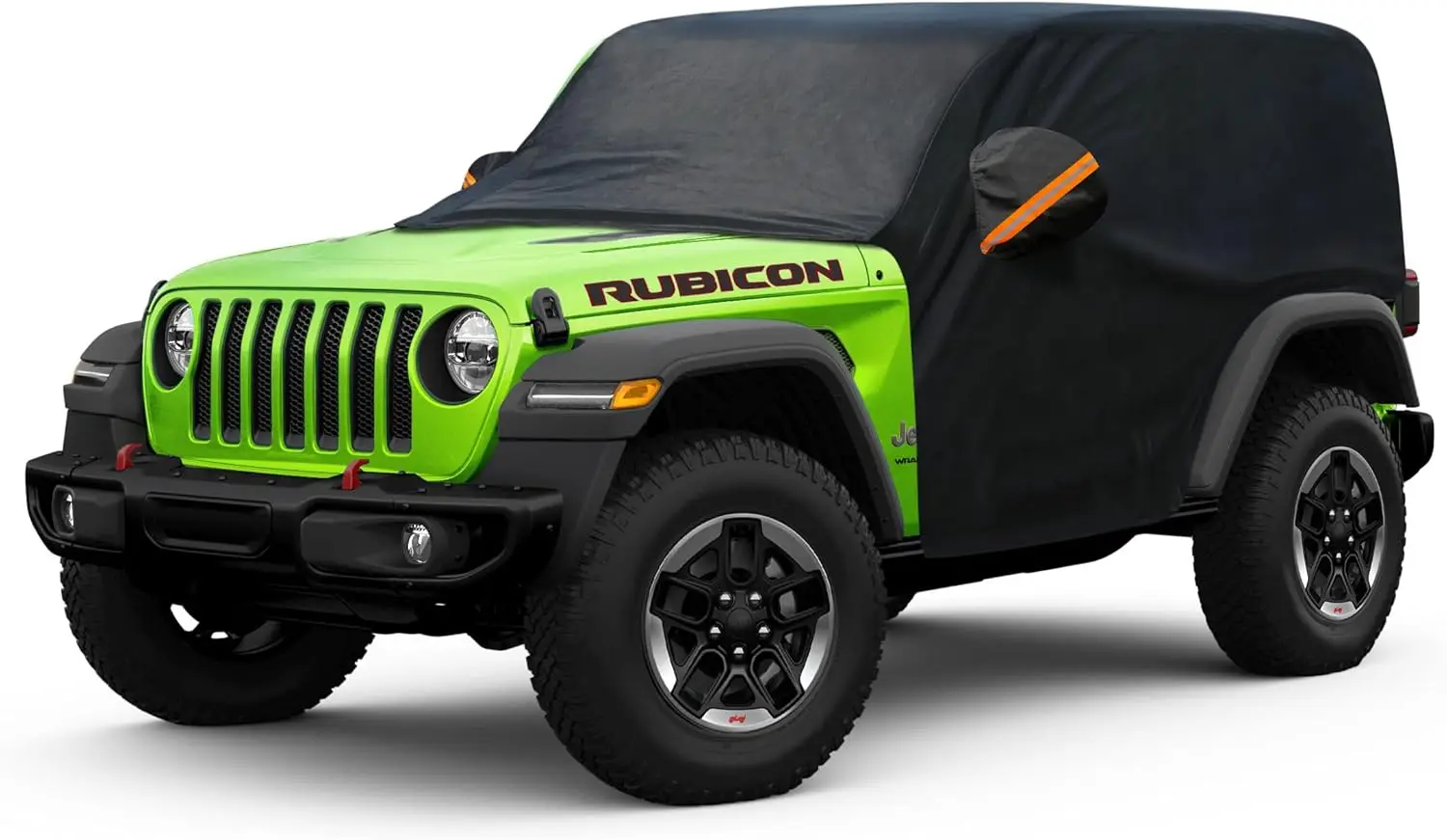 

Custom Fit Half Car Cover for Jeep Wrangler 2 Door, Waterproof All Weather Protection with Reflective Straps