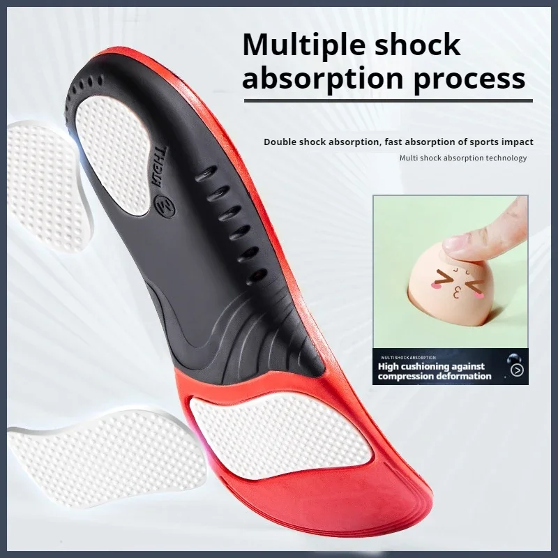 Sports Arch Support Insoles for Men And Women Flatfoot Valgus Correction Plantar Fasciitis Relief Silicone Shock Absorbing Sole