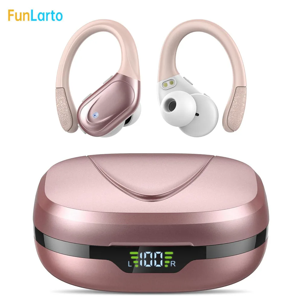 Sport Wireless Headphone TWS Wireless Earphones Bluetooth 5.3 Earbuds with ENC Noise Cancellation Mic IP7 Waterproof for Running