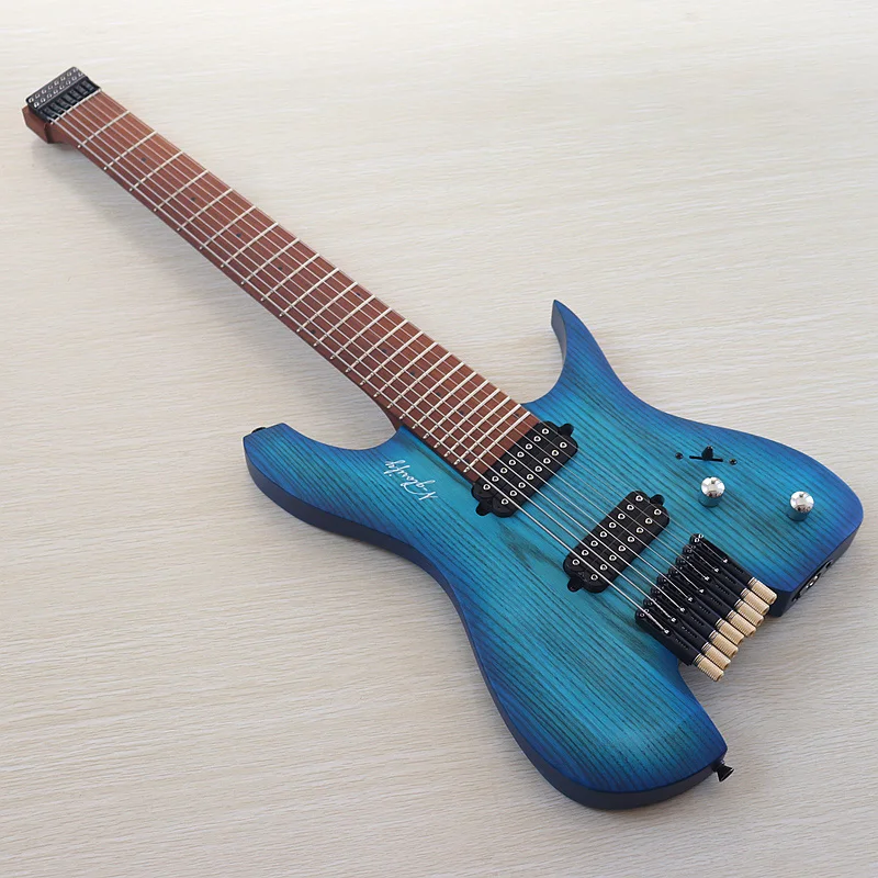 New Arrival 8 String Headless Electric Guitar 30 Inch Solid Ashwood Body Headless Guitar Roasted Maple Neck