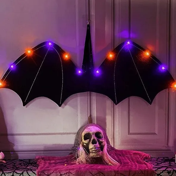 Halloween Props Demon Angel Light-emitting Children/adults Bat Wings Parent-child Performance Party Cosplay Prop Toys