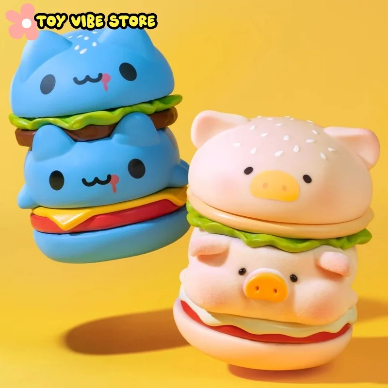 

Genuine Lulu The Piggy Burger Capoo Foodie Lu Glue Face Lu Special Stackable Series Hanging Card Toys Ornament Birthday Gift