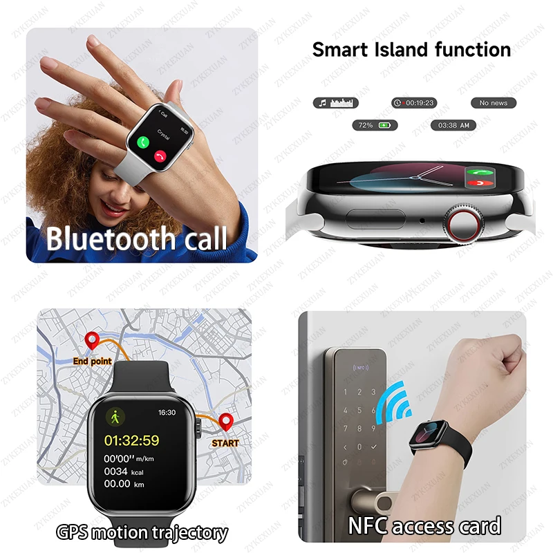 For Android IOS Watch 10 Smart Watch  AMOLED HD Screen GPS Sports Bluetooth Call Fitness Tracker Heart Rate SmartWatch New 2025