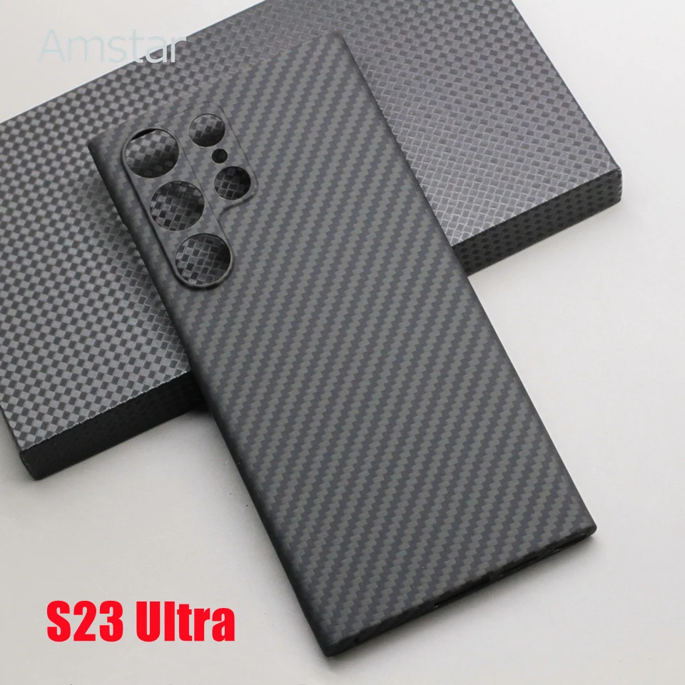 Amstar Carbon Fiber Lens Protection Case for Samsung Galaxy S23 Plus Ultra High-quality Aramid Fiber Ultra-thin S23 Phone Cover