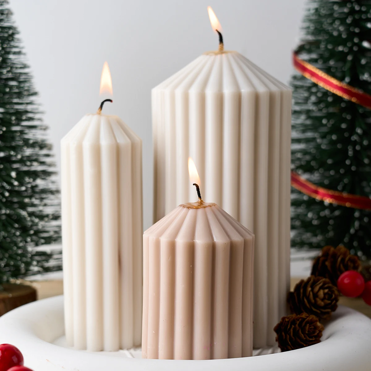 3D Church Pointed Silicone Candle Mold Nordic Style Cylindrical Soap Making DIY Plaster Resin Craft Casting Molds Home Table Dec