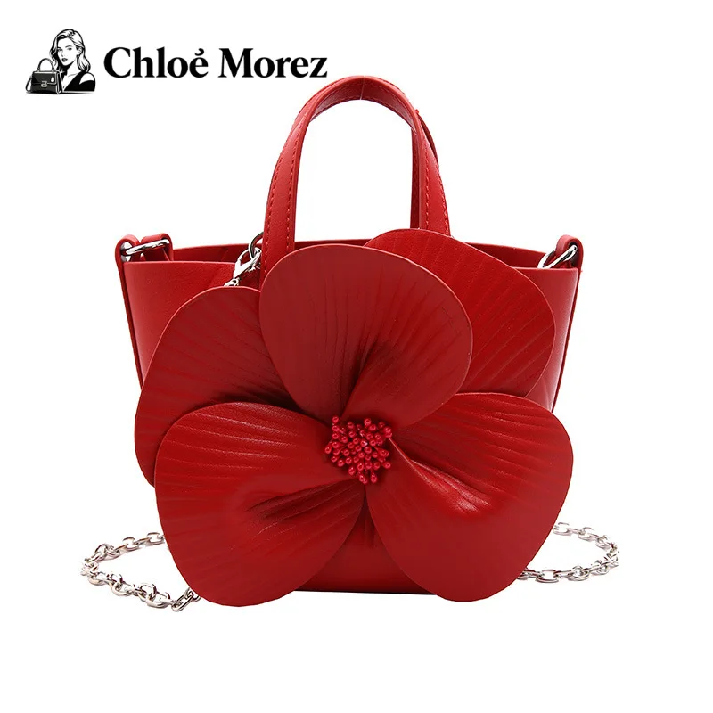 

Personalized and Creative Small Bag, Women's Petal Flower Bag, Crossbody Chain Bucket Bag