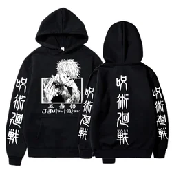 Anime Jujutsu Kaisen Gojo Satoru Hoodies Casual Loose Pullover  Men's Long Sleeve Oversized Hoodie Streetwear Hooded Sweatshirt