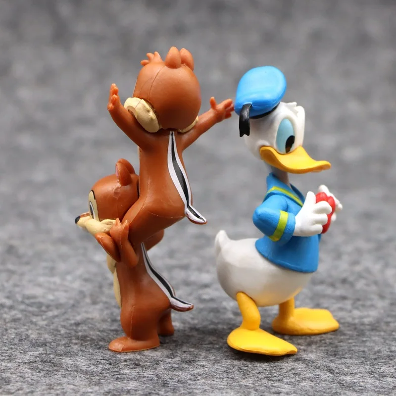 Creative Cartoon Toys Donald Duck Kiki Diti Miniature Action Figures Cake Decoration Car Interior Desktop Ornament Accessories