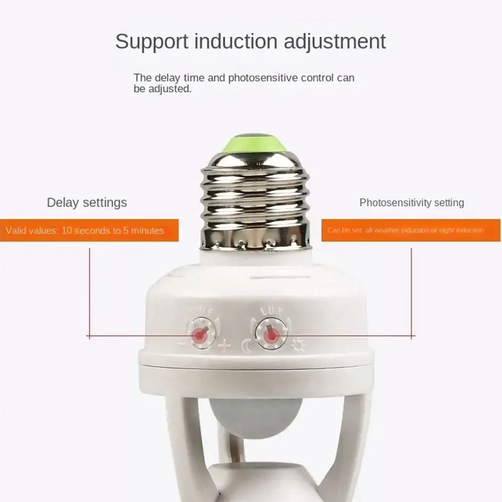 Biały E27 przejściówka do gniazda z czujnikiem ruchu PIR inteligentny bezprzewodowy uchwyt włącznik światła podstawa lampy żarówki indukcyjnej LED