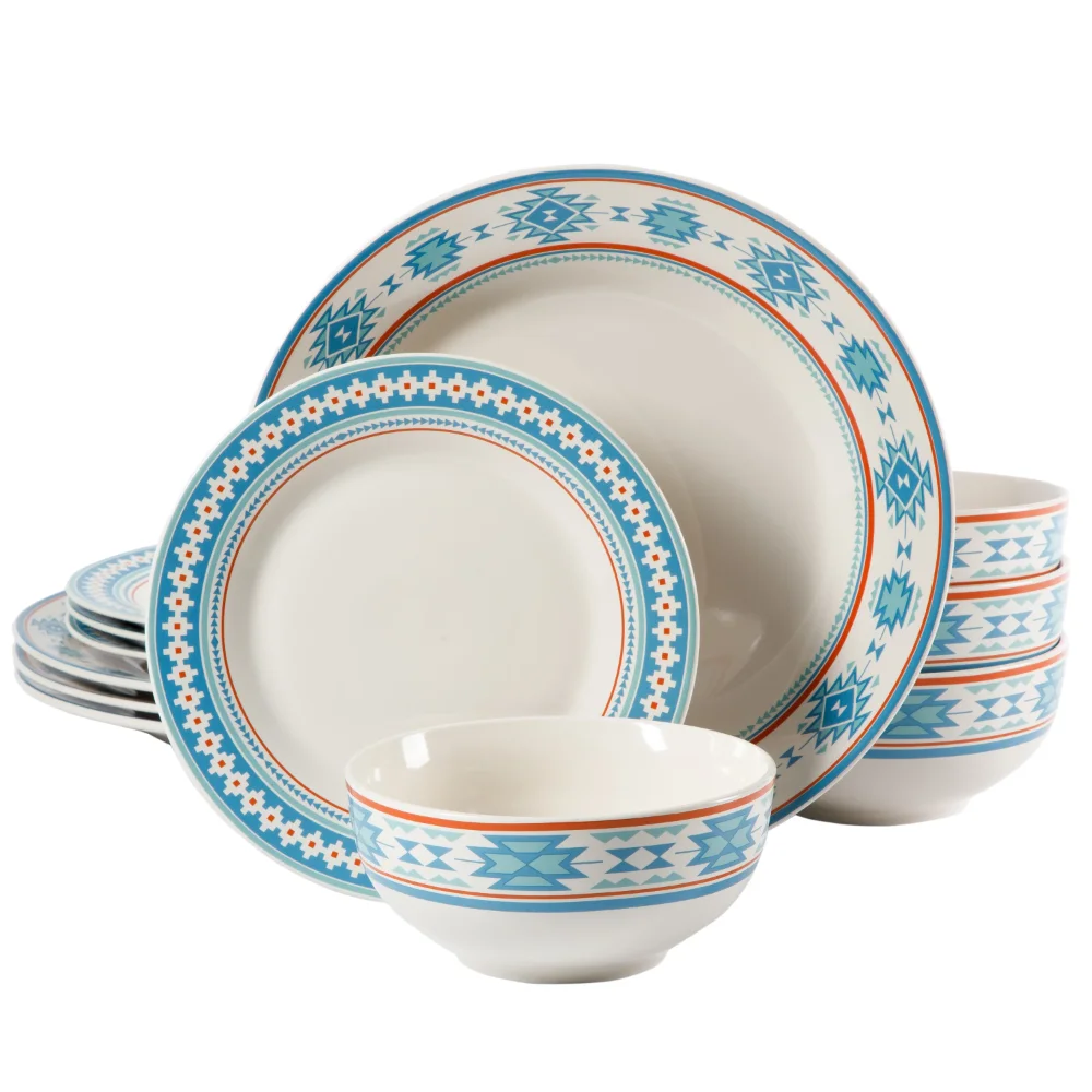 

12-Piece Decorated Fine Ceramic Dinnerware Set