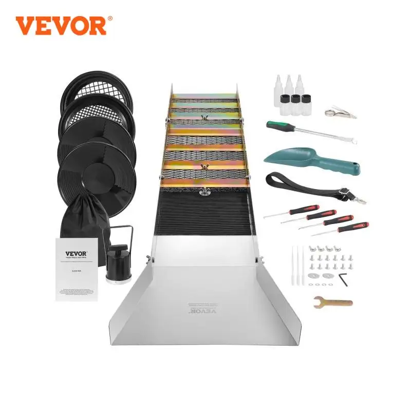 VEVOR 50 "12" Complete Sluice Box Gold Panning Kit Aluminium Goudwinning Apparatuur 23/16 PCS Goud Prospectie Kit