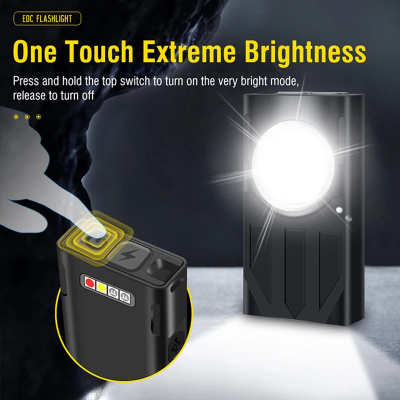 New arrivalv7 super bright metal mini flashlight rechargeable multi-function magnetic work light strong light keychain light