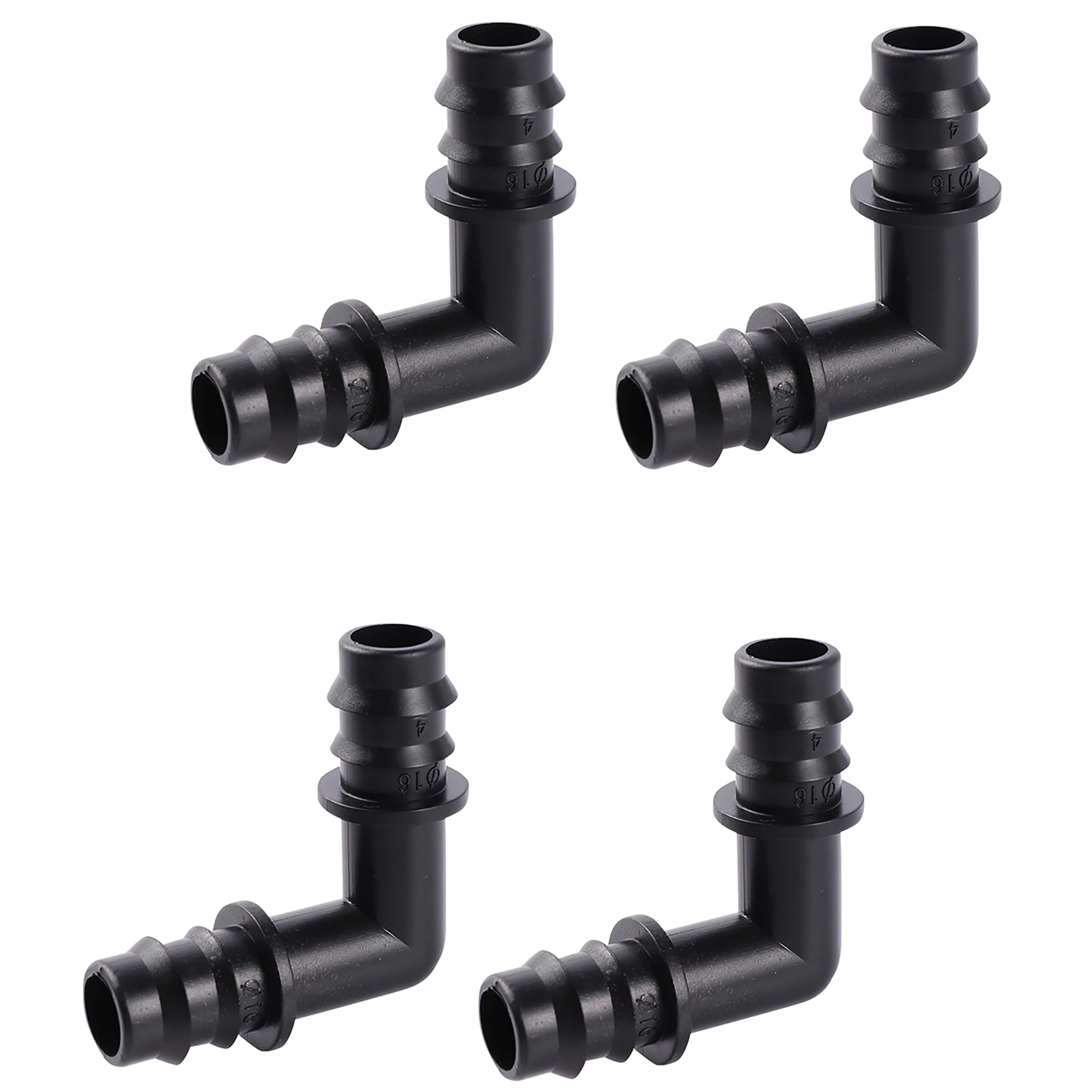 

50 Pcs Barbed Elbow Connector 1/2" Pipe Hose Fittings Garden Micro Irrigation Water Connectors 16mm Hose Repair Couplings