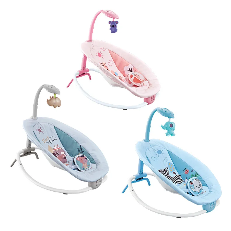 Baby Multifunctional Folding Rocking Chair Baby Music Vibrating Seat Newborn Cradle Projection Adjustable Soothing Reclining