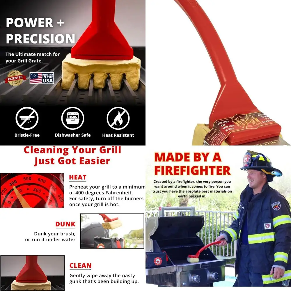 

Durable Grill Cleaning Brush with Replaceable Scraper Head - Ideal for Cast Iron and Stainless Steel Grates