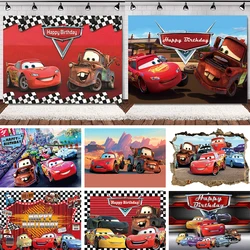 Cars Lightning Mcqueen Cycle Racing Theme, decoración de fiesta de cumpleaños, Fondo de fotografía, accesorios personalizados, regalos para niños, Baby Shower