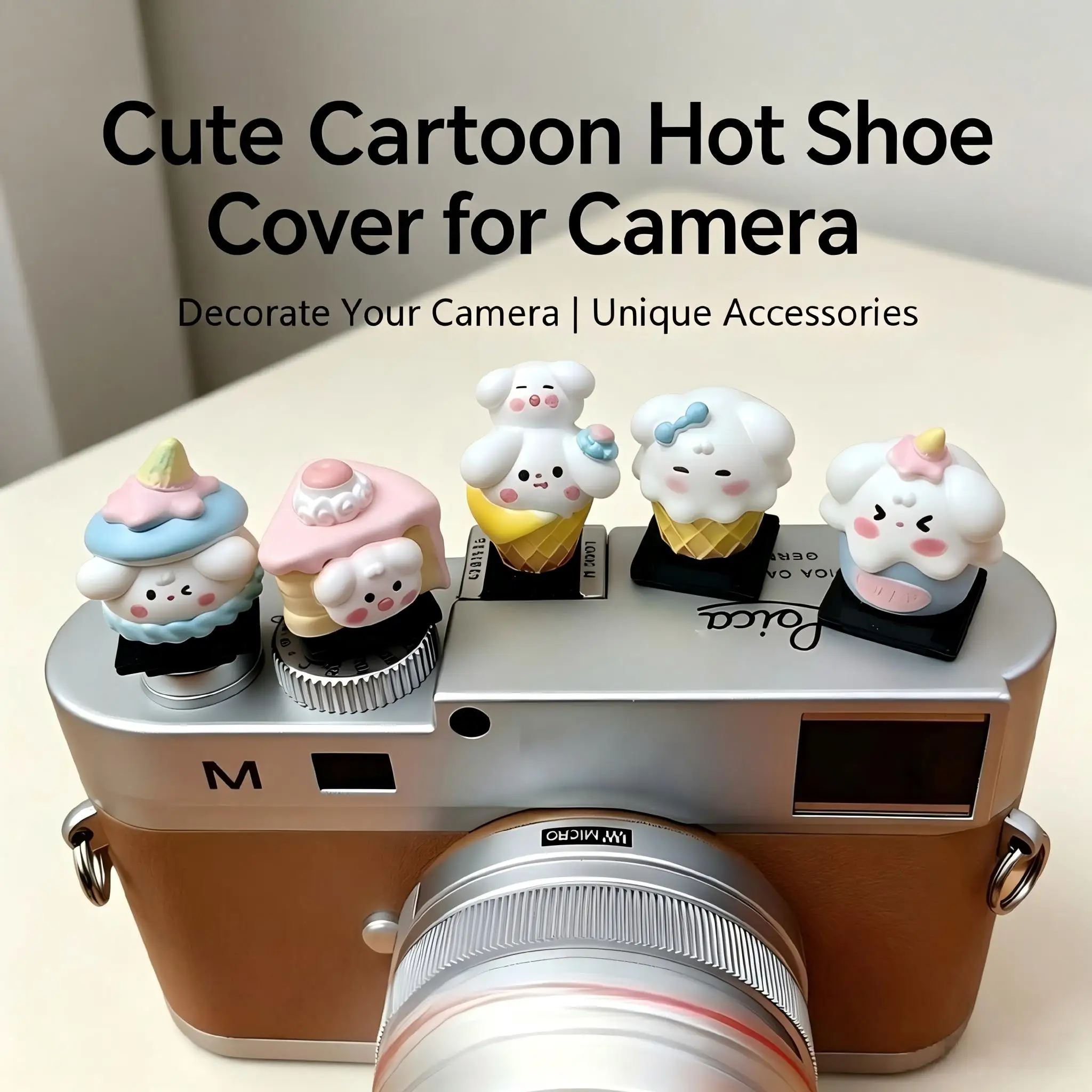 Kawaii Dessert Hot Shoe Cap, Dustproof Anti-Scratch, For Sony A6700 A7C Fujifilm X-T30 X100V X-S20 Canon R10 Nikon Zfc Z6II DSLR