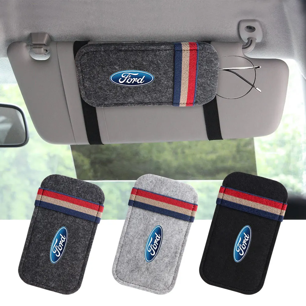 Car Glasses Case Auto Sun Visor Glasses Holder Sunglasses Clip For Ford Mondeo Focus 2 3 4 Mustang  Fiesta ecosport Kuga Fusion