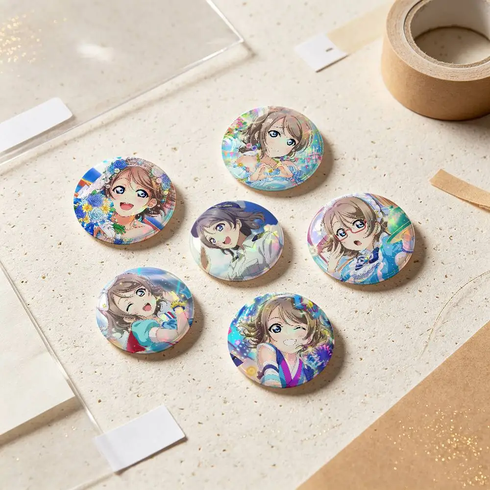 You Watanabe Anime Figure Badges 25 32 44 58 75 Mm Round Cosplay Pin Bag Decor Fans Collect Friends Gifts Brooch Souvenir